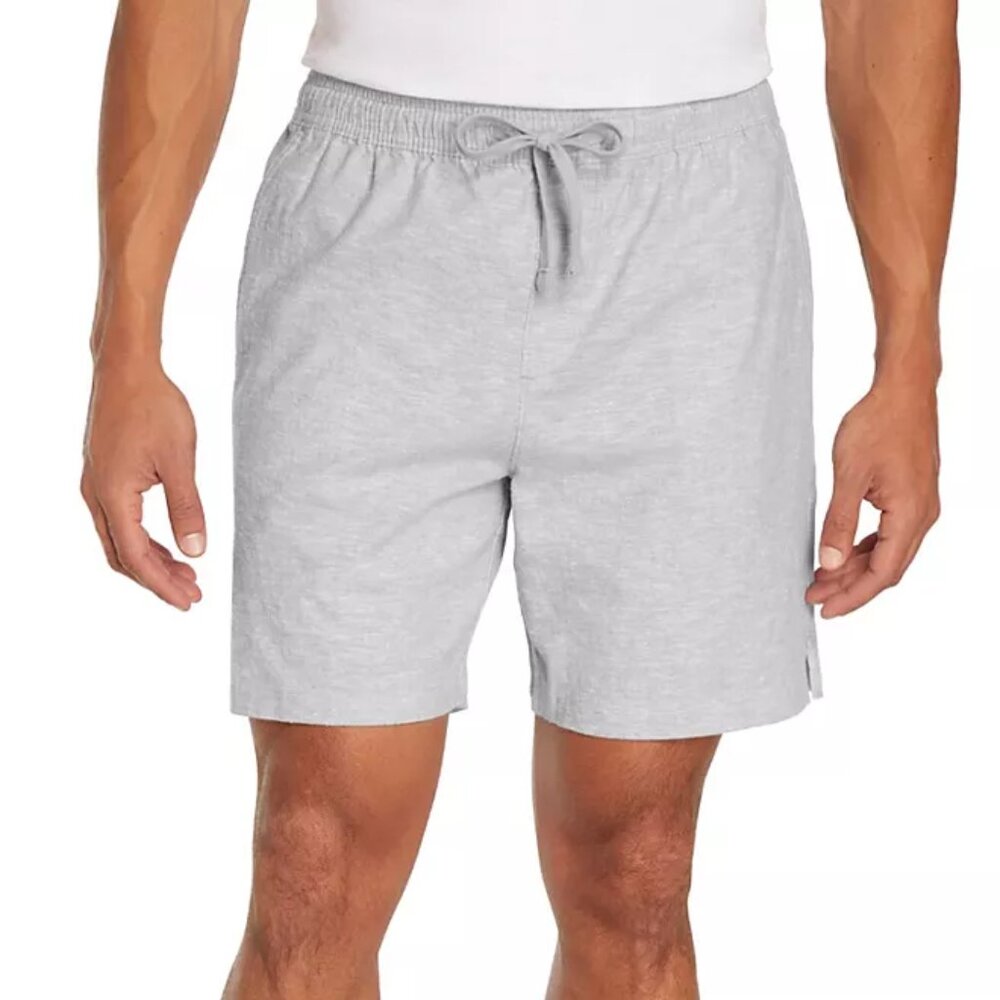 GAP Mens Pull-On Linen Shorts GREY Size XL Adj Waist Pockets Comfort NEW